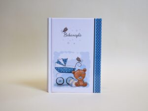 Keménykötésű babanapló, (kék, macis)