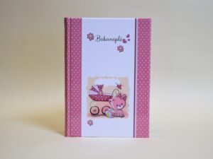 Keménykötésű babanapló (rózsaszín, macis)