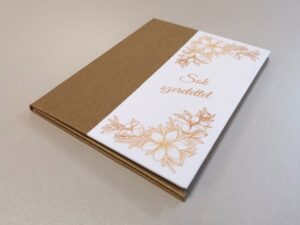 Fényképtartó leporelló "Sok szeretettel" (arany-virágos, álló)