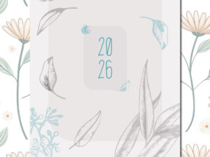 A/4-es falinaptár - Szürke leveles, 1 fényképes (2026)